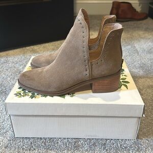 Chelsea & Violet Taupe Suede Ankle Boots